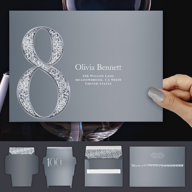 8th Anniversary Diamond Number Eight Silver Envelope (Creator Uploaded)