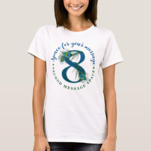 8th Anniversary Elegant Peacock Feather T-Shirt