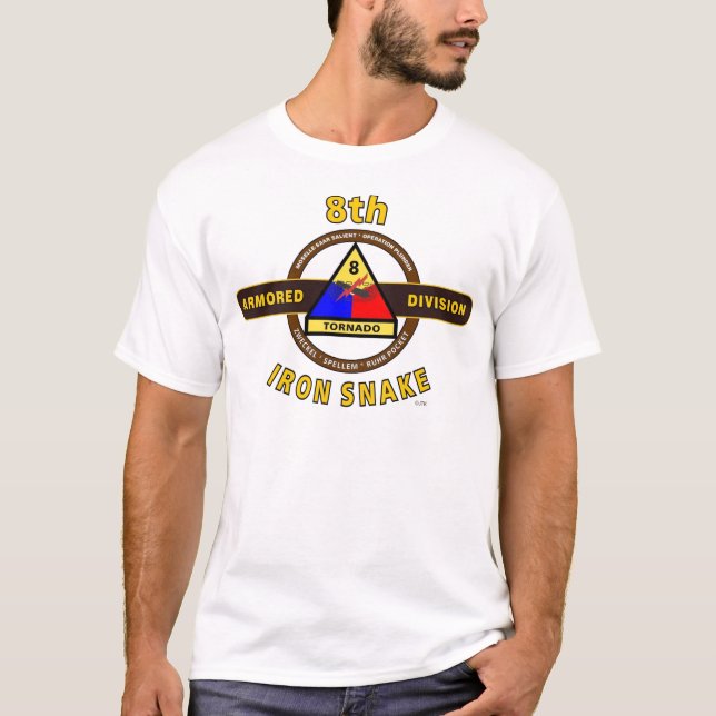 8TH ARMORED DIVISION "IRON SNAKE" T-Shirt (Front)