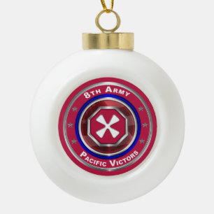 8th Army Customised Keepsake Ceramic Ball Christmas Ornament