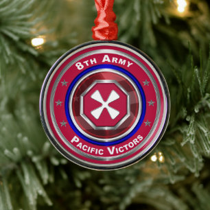 8th Army Customised Keepsake Christmas Metal Ornament