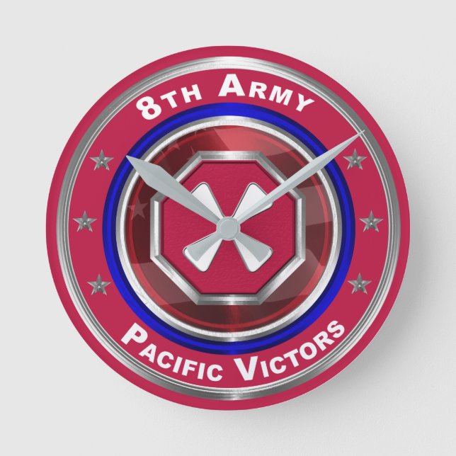 8th Army Customised Keepsake Round Clock (Front)