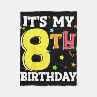 8th birthday 8 eight happy birthday boy or girls fleece blanket