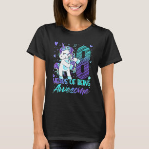 8th Birthday 8 Year Old Girl Flossing Unicorn Part T-Shirt