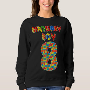 8th Birthday 8 Years Old Block Building Boys Kids Sweatshirt