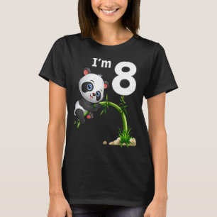 8th Birthday  8 Years Old Party Animal Panda  2 T-Shirt