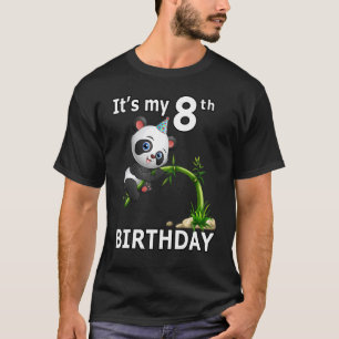 8th Birthday  8 Years Old Party Animal Panda  5 T-Shirt