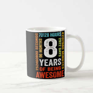 8th birthday 8 years old vintage retro 96 months coffee mug