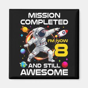 8th Birthday Astronaut 8 Years Old Outer Space Magnet