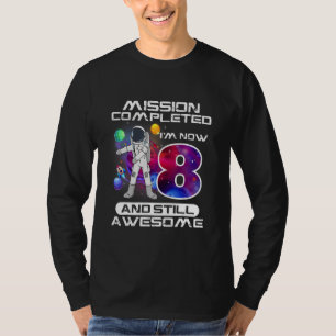 8th Birthday Astronaut Space 8 Years Old Bday T-Shirt