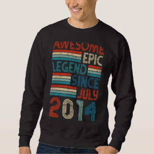 8th Birthday Awesome Epic Legend Since July 2014 Sweatshirt