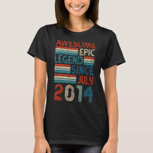 8th Birthday  Awesome Epic Legend Since July 2014 T-Shirt