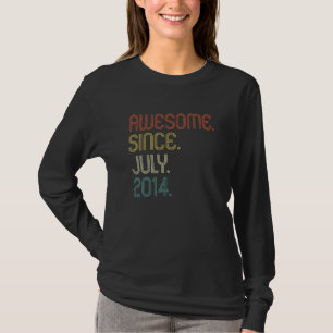 8th Birthday Awesome Since July 2014 8 Years Old T-Shirt