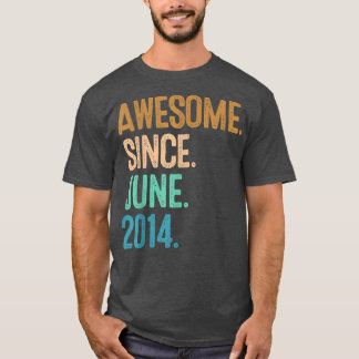 8th birthday Awesome since June 2014  T-Shirt