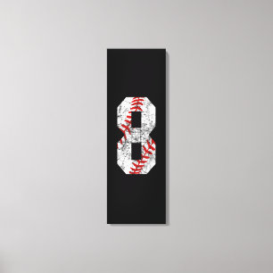 8th Birthday Baseball Big Number Eight 8 Year Old Canvas Print