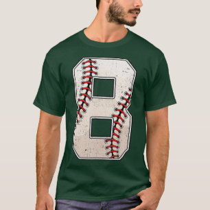 8th Birthday Baseball Big Number Eight 8 Year Old T-Shirt