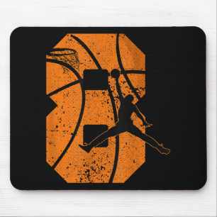 8th Birthday Basketball 7 Yr Bday Party 8yr Eight Mouse Pad