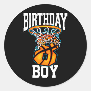 8th Birthday Basketball  8 Years Old Kids Gift 1 Classic Round Sticker