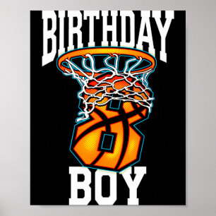 8th birthday basketball 8 years old kids gift poster