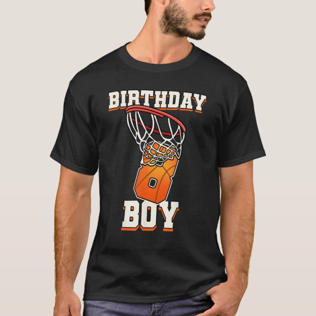 8th Birthday Basketball Boy - Eight Year Old T-Shirt (Front)