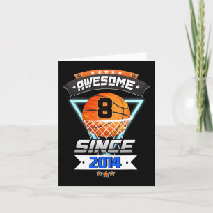 8th Birthday  Basketball Player 8 Years Old Boy Gi Card