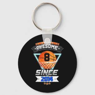 8th Birthday Basketball Player 8 Years Old Boy Gi Key Ring