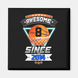 8th Birthday Basketball Player 8 Years Old Boy Gi Magnet