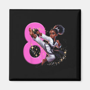 8th Birthday Black Girl Martial Arts Party Taekwon Magnet