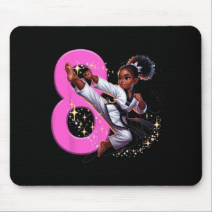 8th Birthday Black Girl Martial Arts Party Taekwon Mouse Pad