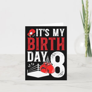 8th Birthday Boxing Boy 8 Year Old Boxer Bday Part Card