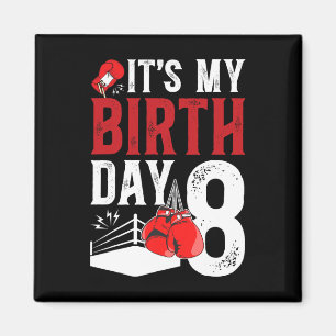 8th Birthday Boxing Boy 8 Year Old Boxer Bday Part Magnet