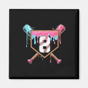 8th Birthday Boy Baseball Birthday Party 8 Year Ol Magnet