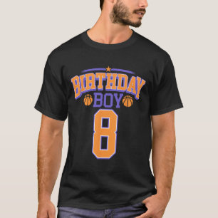 8th Birthday Boy Bysketbyll Lover 8 Years Old Bday T-Shirt