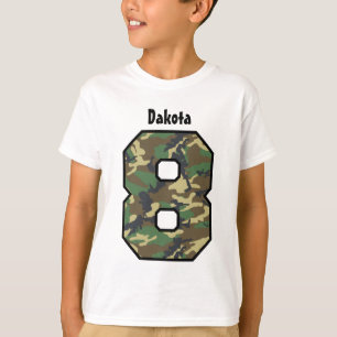 8th Birthday Boy Camo Eight Year Custom Name V04 T-Shirt
