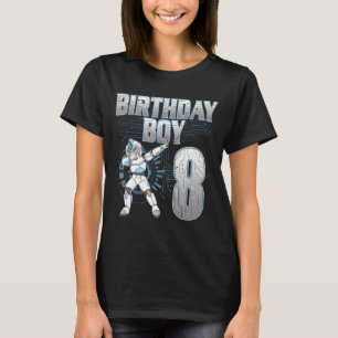 8th Birthday Boy Dabbing Robot 8 Years Old Bday T-Shirt