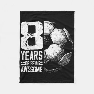8th Birthday Boy Girl Soccer Player Football 8 Yea Fleece Blanket
