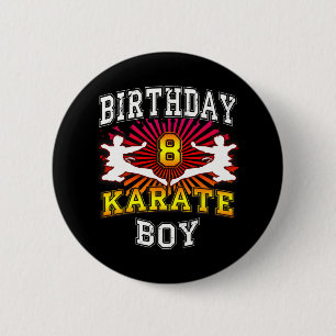 8th Birthday Boy - Karate 8 Years Old Kid  6 Cm Round Badge