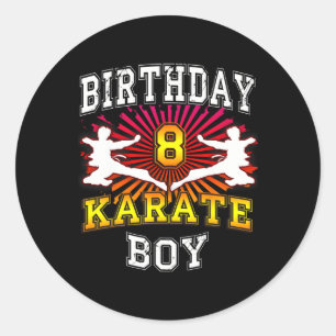 8th Birthday Boy - Karate 8 Years Old Kid Classic Round Sticker