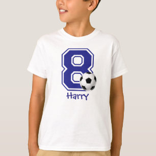 8th Birthday boy soccer personalised T-Shirt
