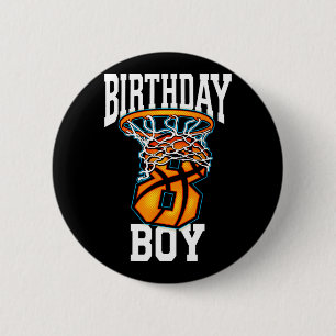 8th Birthday Bysketbyll 8 Years Old Kids Gift 1 6 Cm Round Badge