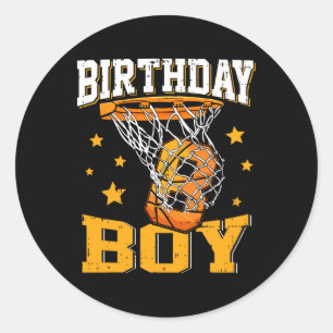 8th Birthday Bysketbyll Boy 8 Year Old Bysketbyll Classic Round Sticker