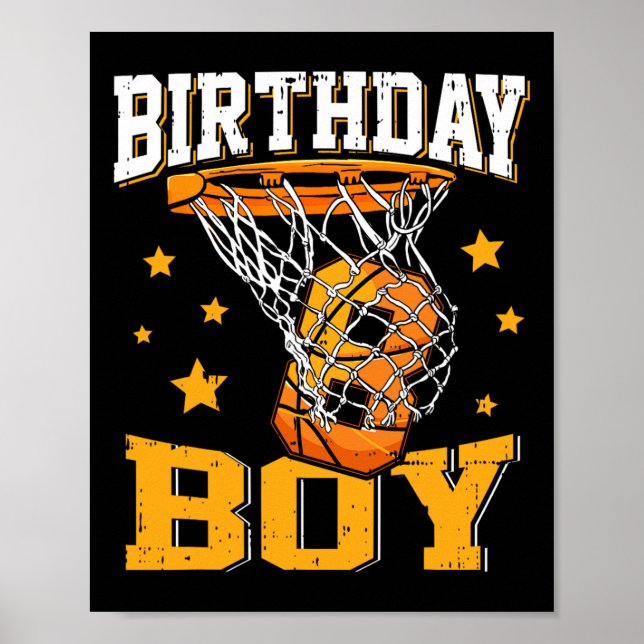 8th Birthday Bysketbyll Boy 8 Year Old Bysketbyll  Poster (Front)