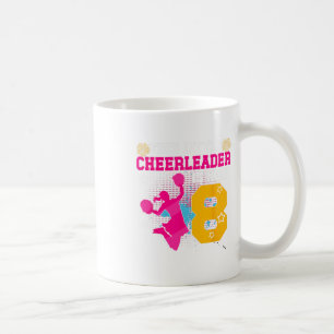 8th Birthday Cheer Girl Eight Year Old Cheerleader Coffee Mug