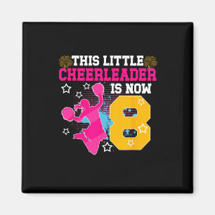 8th Birthday Cheer Girl Eight Year Old Cheerleader Magnet