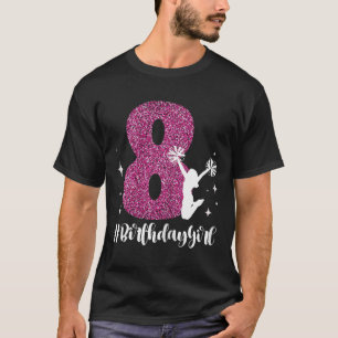 8th Birthday Cheerleader Girl 8 Years Old Cheerlea T-Shirt