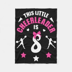 8th Birthday Cheerleader Girl T Shirt 8 Years Old Fleece Blanket