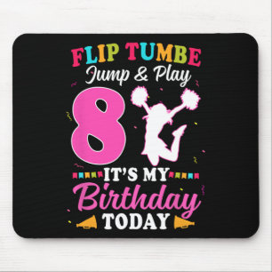 8th Birthday Cheerleading Girl 8 Year Old Cheerlea Mouse Pad