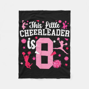 8th Birthday Cheerleading Girl Eight Year Old Chee Fleece Blanket