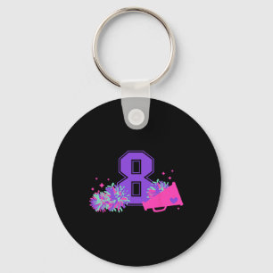 8th Birthday Cheerleading Girl Eight Year Old Chee Key Ring
