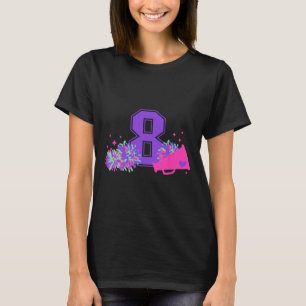 8th Birthday Cheerleading Girl Eight Year Old Chee T-Shirt